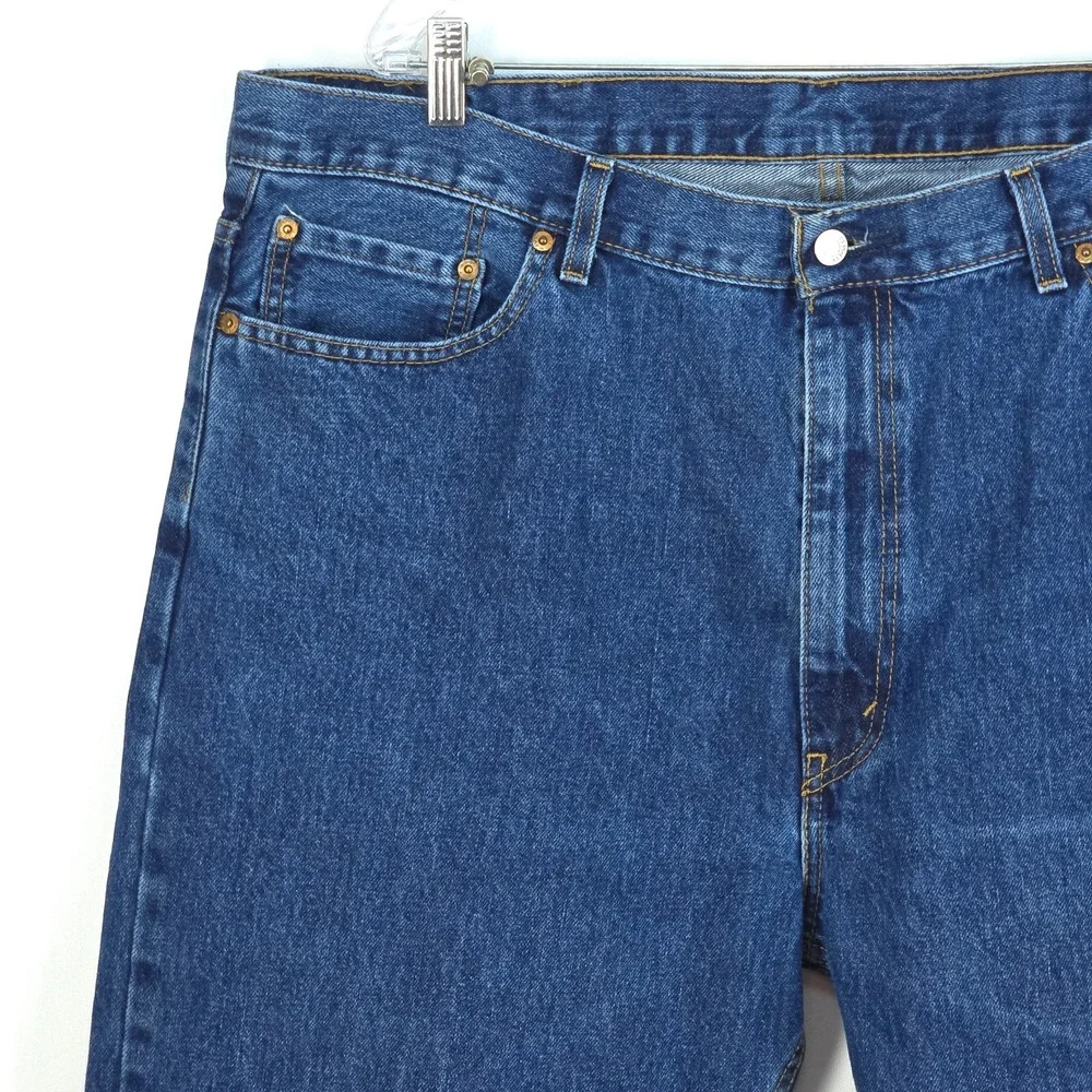 Levi's 505 Denim Jeans Mens 42x29 (44x29) Dark Wash‎ Regular Fit Straight Leg